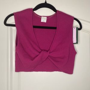Wild Fable Magenta Front Knot Crop Top- Extra Large